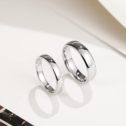 Greenpod 6mm Tungsten Wedding Rings Band for Men Women Silver/Black/Blue/Rose Gold Two Tone Engagement Rings Comfort Fit Size 4-15