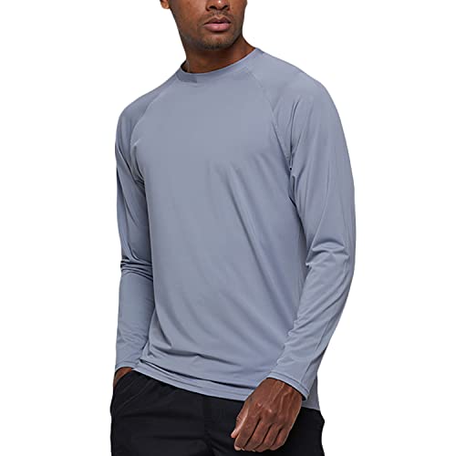 Image of Satankud Men's Swim Shirts Rashguard Sun Shirt UPF 50+ UV Sun Protection Outdoor Long Sleeve T-Shirt Swimwear