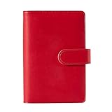 Kaikso-In Lose-Blatt-Notizbuch, A6, PU-Leder, 6 Löcher, nachfüllbar, Ringbuch, persönlicher Planer, Tagebuch, Notizbuch, Cover mit Magnetschnalle (ohne Füllpapier), rot