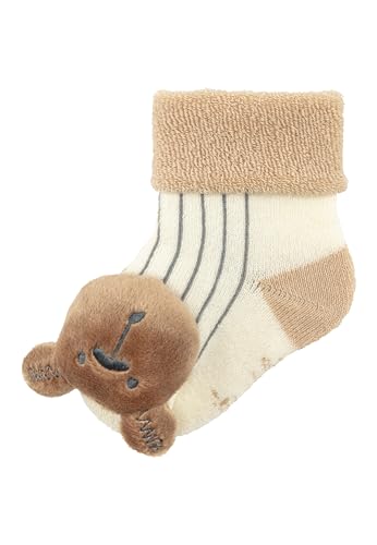 Sterntaler Unisex Baby Rasselsocken Bär, Ecru, 16
