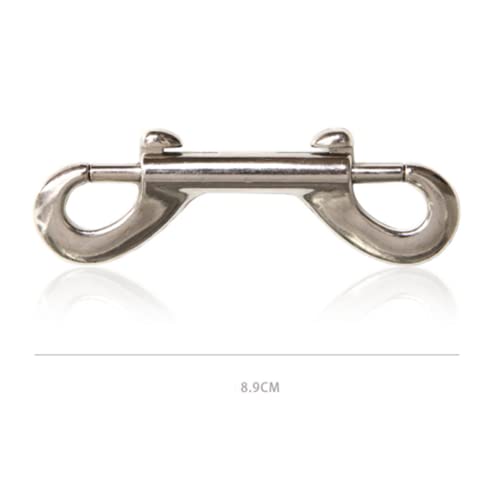 Jleivvi JJJ21102 2 Pcs Double Ended Lead For Dogs, Bolt Snap Hooks Zinc Alloy Double End Clip Silver Diving Clip Trigger Snaps For Diving Dog Leash Key Chain Horse Tack Pet Feed Buckets thumb #3