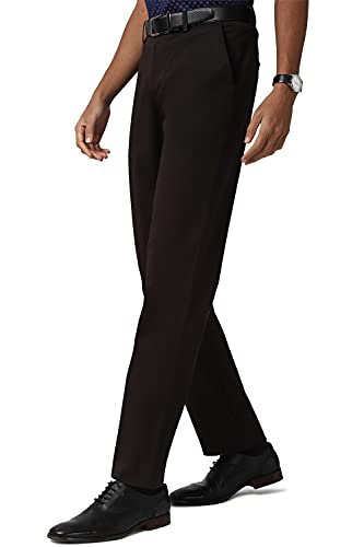 Image of Peter England Men's Mid Rise Slim Fit Formal Trousers