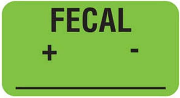 Fecal Urinalysis Laboratory Stickers, Doctor Stuff Veterinarian Stickers, 1-5/8" x 7/8", Fluorescent Green, 560/Roll, Tabbies Vet V-AN617