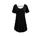 Produktbild Nobrand Sommerkleid für Damen, runder Halsausschnitt, kurzärmeliger Saum, unregelmäßiges T-Shirt-Kleid Gr. X-Large, Schwarz