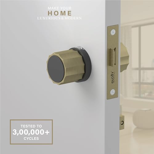 Image of Gloxy Mortise Keyless Lock Handle for Mortise Baby Latch Main Door Lock Store Room Without Key Pull Handle Set with Brass Baby Latch for Home |Antique & Black Finish (2 Years Warranty, Pack of 1)