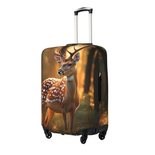 Hunting Deer Elastic Travel Luggage Cover, Washable Spandex Suitcase Protector, Anti-Scratch Fits 18-32 Inch2