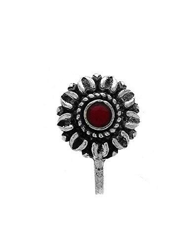 Anuradha Art Silver Tone Very Classy Beautiful Designer Press On Nose Ring/Pin for Women/Girls