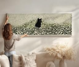 Affiche chat noir océan de fleurs cadeau idéal pour amoureux des chats - 2