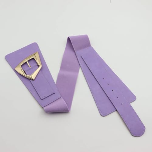 ZAHSY Vintage Wide Belts for Women Dresses Gold Purple Black Belt with Gold Buckle Womens Green Orange Brown Waist Belt Women2