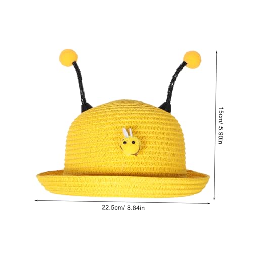 Adorable Bee Pattern Sun Hat Lightweight Breathable Brimmed Beach Cap with UV Protection for Summer Fun for Boys Yellow2