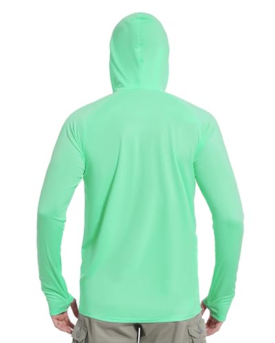 Image of isnowood Sun Shirt UPF 50+ Men's Fishing Long Sleeve UV Protection Hoodie Hiking Rash Guard Swimming Running