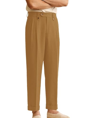 Men's Pants Linen Slim Fit Casual Trousers Men Teens Suit Pants