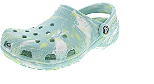 Image of Crocs Unisex Adult Classic Marbled Clog PuW /Mlt M7W9 Pure Water /Multi (206867-4SU)