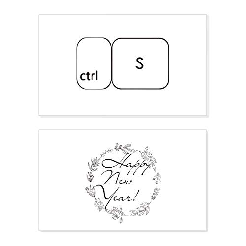 Mensaje de bendición en tarjeta de Año Nuevo Ctrl+S ideal para felicitar a programadores.