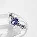Fashion Ring Set, Anillos para Mujer de Oro 14K Blanco Vintage Leaf with Purple Oval Lab Created Sapphire Size 7.5