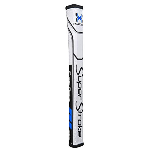SuperStroke Traxion Pistol GT™ Tour Golf Putter Grip, Black/Blue/White (Pistol GT™ 1.0 Tour) | Advanced Surface Texture that Improves Feedback and Tack | Minimize Grip Pressure | Tech-Port by SuperStroke - Used condition - US$18.02