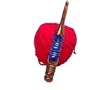 Merit wooden craft Handcrafted Blue Resin epoxy & Wood Mix Crochet Hooks Ergonomic Soft Handle Needles Knit Weave Craft Yarn Different Size, Crochet Hooks, Buy one get Free one. (4.5MM 5MM)