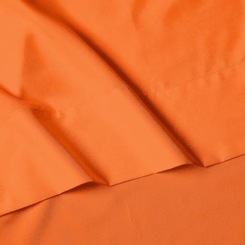 Image of Elegant Comfort Luxury 1500 Premium Hotel Quality Microfiber 4-Piece Sheet Set - Wrinkle Resistant, All Around Elastic Fitted Sheet, Deep Pocket up to 16 inch, Queen, Orange , Modern