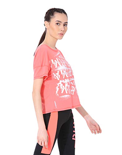 Image of Puma Womens Round Neck Graphic Print Sports T-Shirt