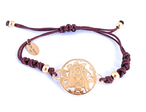 Bracelet Vierge du Calvaire argent et or 18k avec nacre naturelle de prestige