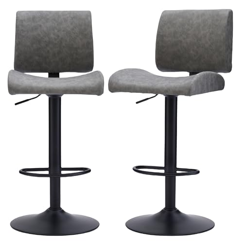 Image of FIRAVOE Swivel Bar Stools Set of 2, Adjustable Height Kitchen Barstools
