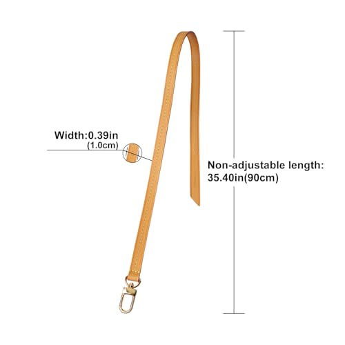 Image of Genuine Vachetta Leather Strap for Bag,Shoulder Purse Strap Replacement Fit for Pochette Accessoires (Beeswax-Width:0.39in&Length:35.4in,Single Buckle)