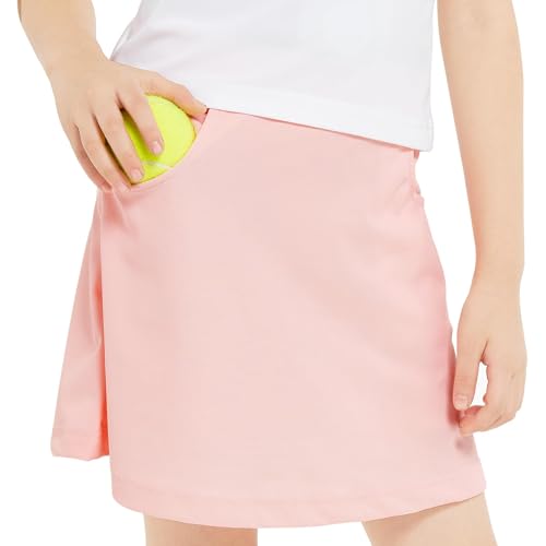 Kinder Mädchen Tennis Set Kurzes, Ärmelloses T-Shirt Tops+ Tennisrock mit Innenhose, Sport Outfit für Golf Tennis Yoga