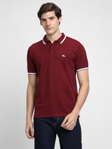 Image of Dennis Lingo Men's Cotton Solid Regular Fit Mandarin Collar Short Sleeve Polo Tshirt