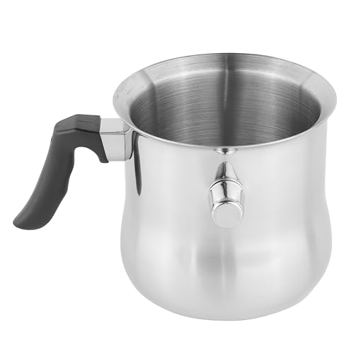 mucHome Milchtopf und Simmertopf 1,2 Liter doppelwandiger Edelstahl Topf, induktionsgeeignet - Milchtopf doppelwandig zum Erwärmen, Wasserbad Schmelztopf Edelstahltopf klein
