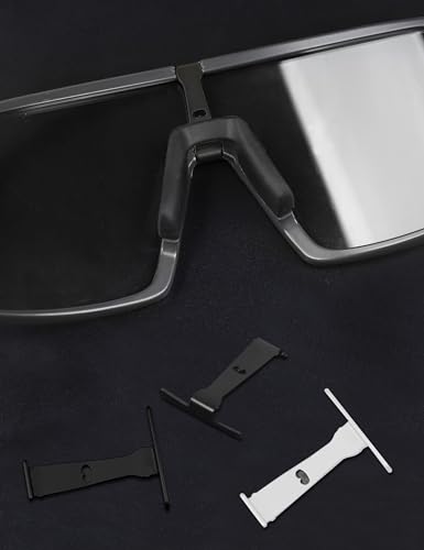 Image of Metallic Replacement Wicket for Oakley Sutro OO9406 /Sutro Asian Fit OO9406A /Sutro S OO9462 Sunglasses - Black+Black+Silver