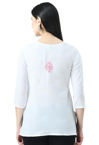 Image of QAZMI Women's Cotton Straight Embroidered Kurti