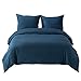 Bedsure Bettwäsche 200x200 Blau Bettbezug - Bettwäsche-Sets 200 x 200 mit 80x80 cm Kissenbezug, Duvet Cover für Einzelbett mit Reißverschluss