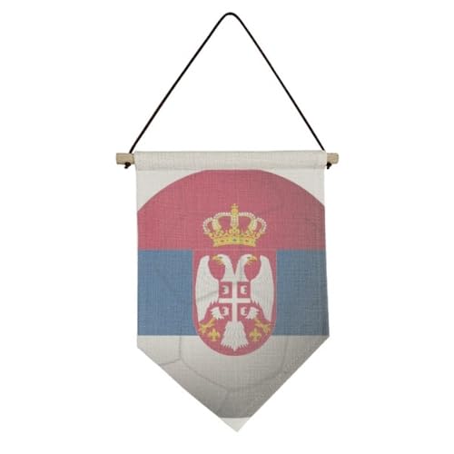 Drapeau Serbie football toile pour cacher un mur vide proprement