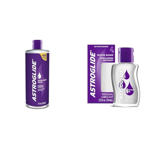 Image of Astroglide Personal Lubricant Value Size 12oz & Travel Size 2.5oz Water-Based Lubes, Long Lasting, Condom Compatible