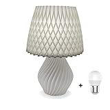 Abajur Luminária De Mesa para Sala Quarto - Design Moderno - Lâmpada led BiVolt Inclusa (Branco)