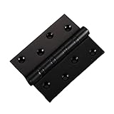 Bisagra de puerta de acero inoxidable con rodamientos de 4 pulgadas y 3 mm de grosor, 6 piezas(6Pcs Black)