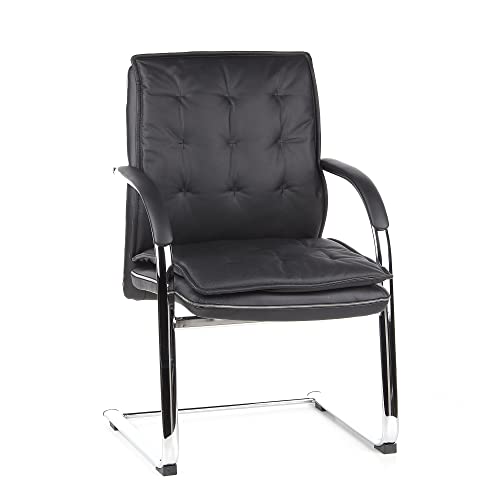 Hjh OFFICE Konferenzstuhl VITORO V - Bequemer Freischwinger In Schwarz