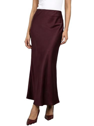 Image of ADDYVERO Premium Satin Finish Flowy A-Line Fit Midi Skirt for Women