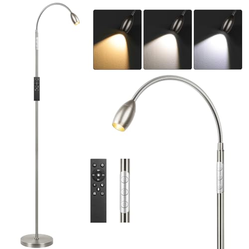 Reading Floor Lamp with Flexible Gooseneck and Remote