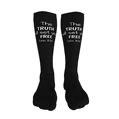 The Truth Will Set You Free John 8 32 Knee High Socks For Women Long Tube Socks Athletic Compression Socks Unisex High Socks Girls3