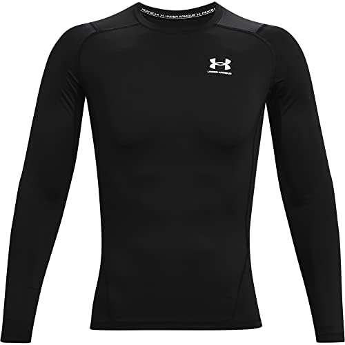 Under Armour Men's Armour HeatGear Compression Long-Sleeve T-Shirt , Black (001)/White, Medium