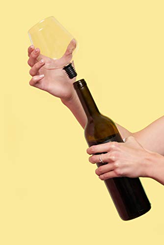 Godinger Chugmate Wine Glass Topper, Goblet To Drink Straight From The Bottle, The Original, 1 Count (Pack Of 1), Clear #TOP3