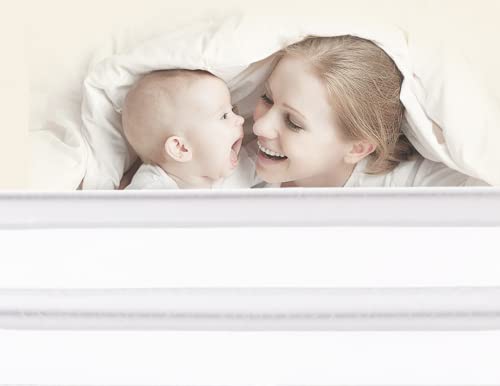 Bettgitter, Klappbarer & Tragbarer Bettschutzgitter für Babys unter 3 Jahren, Babybettgitter für die Reise und unterwegs, Gitter, Rausfallschutz für Kinderbett und Dopelbett (102 x 42 cm, Weiß) Cover