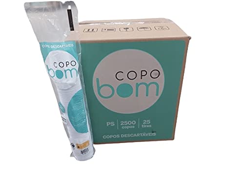 Copos Descartáveis 200ml Branco - Caixa c/2500 unids - Copobom