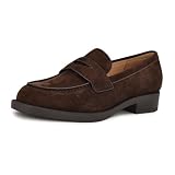Nine West Women's Berg Loafer, Dark Brown Suede 200, 8.5