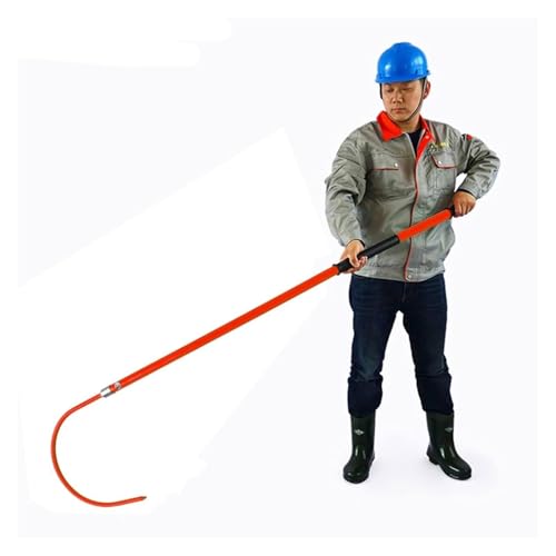 Gancho De Rescate Aislado De Alto Voltaje Comercial, Herramienta De Rescate Portátil De Seguridad Para Electricistas Con Mango Antideslizante, Fábrica/Hogar,Red-1m/3.3ft/39.4in