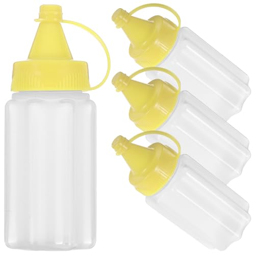 ABOOFAN 4pcs Portable Jam Squeeze Bottles Reusable Condiment Dispenser for Sauces Ketchup Salad Dressing Kitchen Gadget for Precise Sauce Control and Easy Dispensing