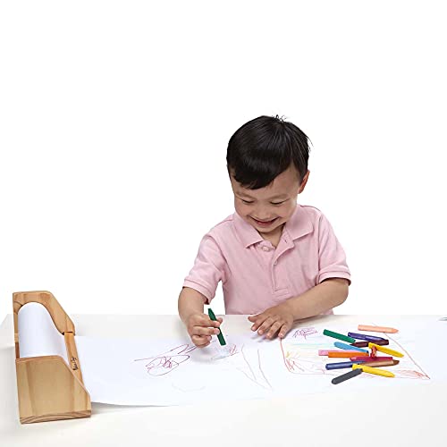Melissa & Doug Wooden Tabletop Paper Roll Dispenser With White Bond Paper (12 Inches X 75 Feet) - Drawing, Art, Craft Paper Roll For Kids And Tabletop Easel Paper Roll (12 Inches X 75 Feet) - 2-Pack #TOP2
