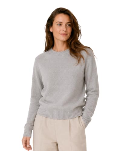 Image of State Cashmere Women's Essential Crewneck Sweater 100% Pure Cashmere Classic Long Sleeve Pullover