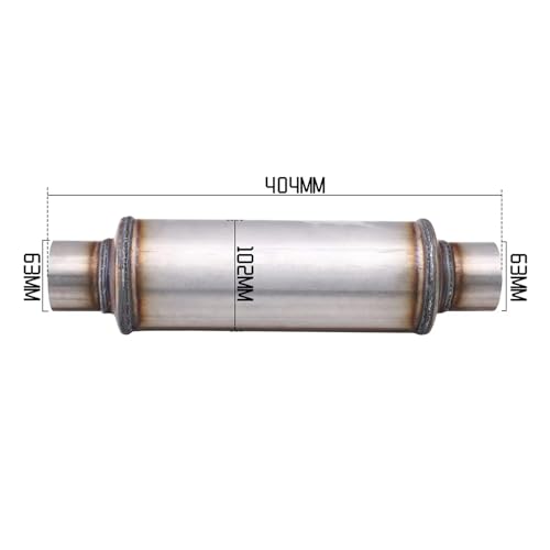 Tuyau d'échappement de voiture 63 mm avec silencieux et résonateur